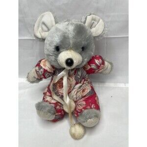 Vintage Dan Brechner Mouse with flowers Plush Toy Co